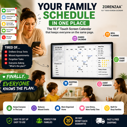 Zorenzaa™ 10.1inch Touch Screen Calendar
