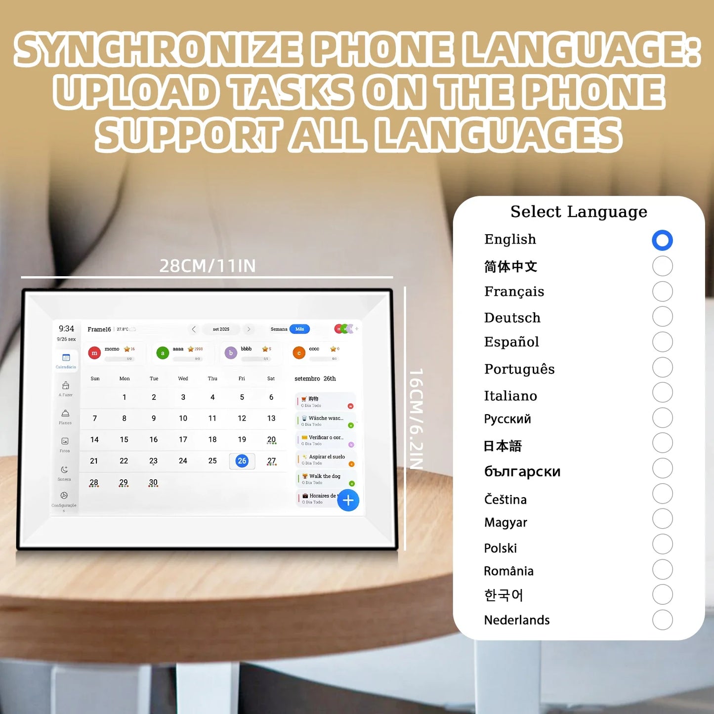 Zorenzaa™ 10.1inch Touch Screen Calendar