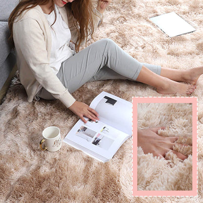 ⏳Limited-time 60% off⏰Plush Floor Mat with Gradient Color - High-Density Faux Fur & Non-Slip: Perfect for Living Room/Bedroom (Safe for Kids!)