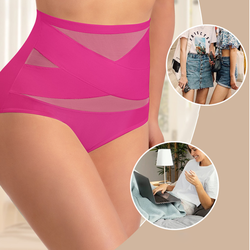💕Limited Sale 50% OFF✨Plus-Size High-Waist Cross Tummy Control Panties