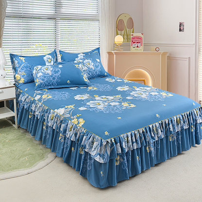 🛏️ 50% OFF NOW! 🎀 3-Piece Ruffled Bed Skirt Set – Elegant Design, Easy Fit & Complete Coverage 🛌