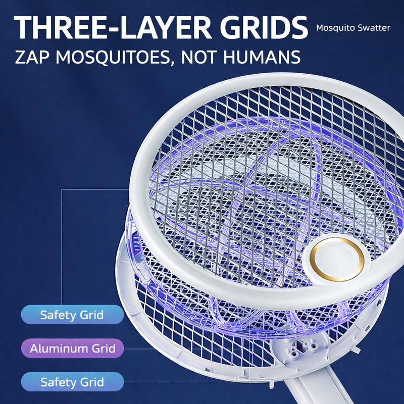 📢📢 50% OFF ⏰💎 Foldable Electric Mosquito Swatter with UV Attract Light – 2-in-1 Automatic Mosquito Killer🦟💡 Rechargeable, safe, ideal for home & travel.✅